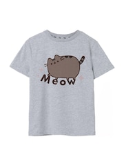 Vanilla Underground Grey Pusheen Meow Kids Short Sleeved 100% Cotton T-Shirt - Image 1 of 5