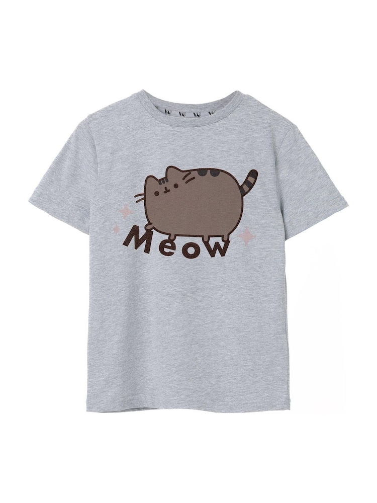 Vanilla Underground Grey Pusheen Meow Kids Short Sleeved 100% Cotton T-Shirt - Image 1 of 5
