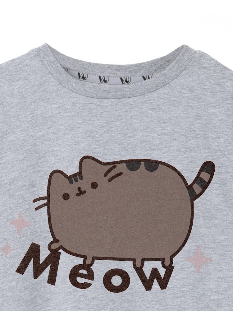 Vanilla Underground Grey Pusheen Meow Kids Short Sleeved 100% Cotton T-Shirt - Image 2 of 5 Vanilla Underground Grey Pusheen Meow Kids Short Sleeved 100% Cotton T-Shirt - Image 2 of 5