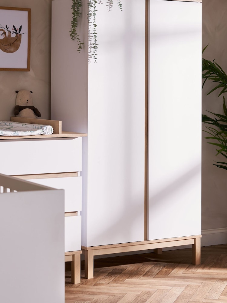 Obaby White Astrid Double Wardrobe - Image 1 of 6 Obaby White Astrid Double Wardrobe - Image 1 of 6