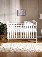 Obaby White Grace Cot Bed, Cot Top Changer and Fibre Mattress - Image 1 of 5