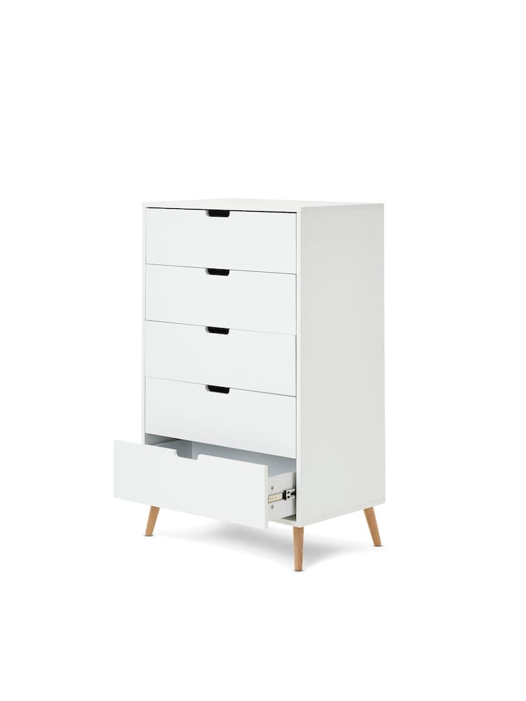 Obaby White/Natural Maya Tall Boy Chest of Drawers - Image 2 of 3