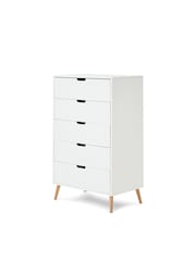 Obaby White/Natural Maya Tall Boy Chest of Drawers - Image 3 of 3