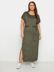 Evans Green Animal Print Tie Waist Maxi Dress - Image 1 of 1