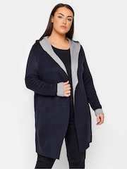 Evans Blue Hooded Longline Cardigan - Image 1 of 1