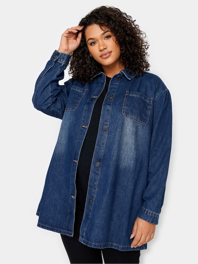 Evans Blue Denim 100% Cotton Shirt - Imagen 1 de 1 Evans Blue Denim 100% Cotton Shirt - Imagen 1 de 1