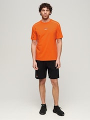 Superdry Orange Relaxed 100% Cotton Sport Tech Logo T-Shirt - Image 3 of 6