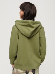 Superdry Olive Khaki Essential Logo Zip Hoodie - Image 2 of 6