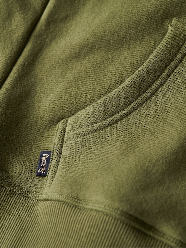 Superdry Olive Khaki Essential Logo Zip Hoodie - Image 6 of 6