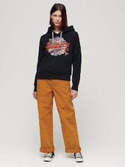 Superdry Black Tokyo Vintage Logo Graphic Hoodie - Image 3 of 7