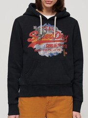 Superdry Black Tokyo Vintage Logo Graphic Hoodie - Image 4 of 7