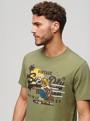 Superdry Green 100% Cotton LA Graphic T-Shirt - Image 2 of 6