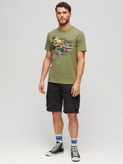 Superdry Green 100% Cotton LA Graphic T-Shirt - Image 3 of 6