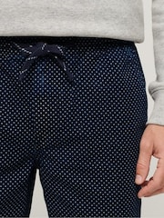 Superdry Blue 100% Cotton Bermuda Dot Shorts - Image 2 of 6