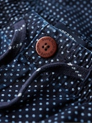 Superdry Blue 100% Cotton Bermuda Dot Shorts - Image 6 of 6