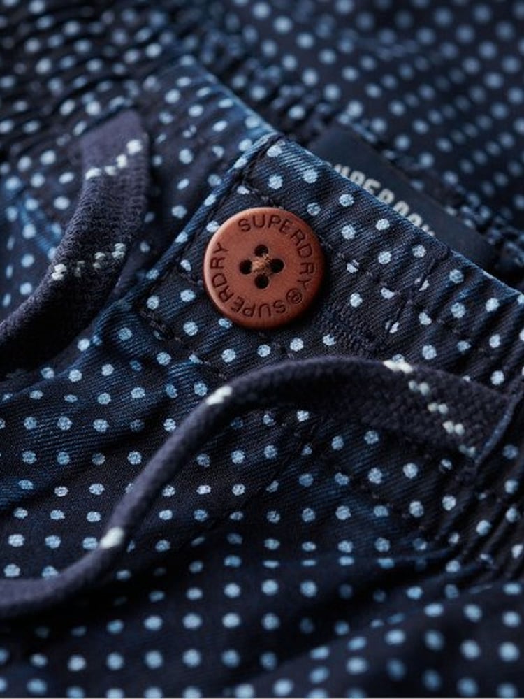 Superdry Blue 100% Cotton Bermuda Dot Shorts - Image 6 of 6