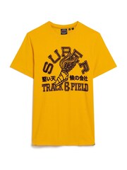 Superdry Gold 100% Cotton Track And Field Athletic Graphic T-Shirt - Image 4 of 6