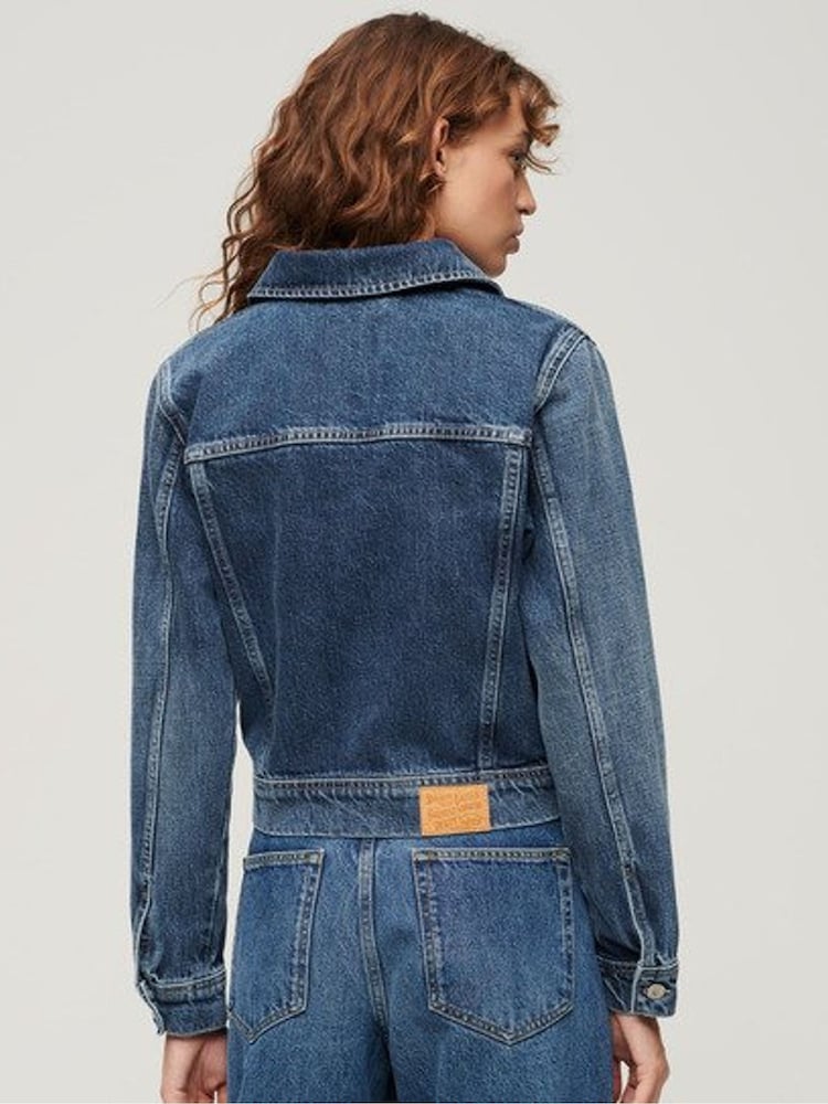 Superdry Blue Slim Denim Trucker Jacket - Image 2 of 6