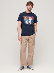 Superdry Blue 100% Cotton Gasoline Workwear T-Shirt - Image 2 of 6