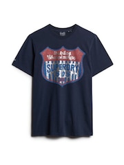 Superdry Blue 100% Cotton Gasoline Workwear T-Shirt - Image 4 of 6