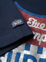 Superdry Blue 100% Cotton Gasoline Workwear T-Shirt - Image 5 of 6