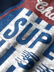 Superdry Blue 100% Cotton Gasoline Workwear T-Shirt - Image 6 of 6