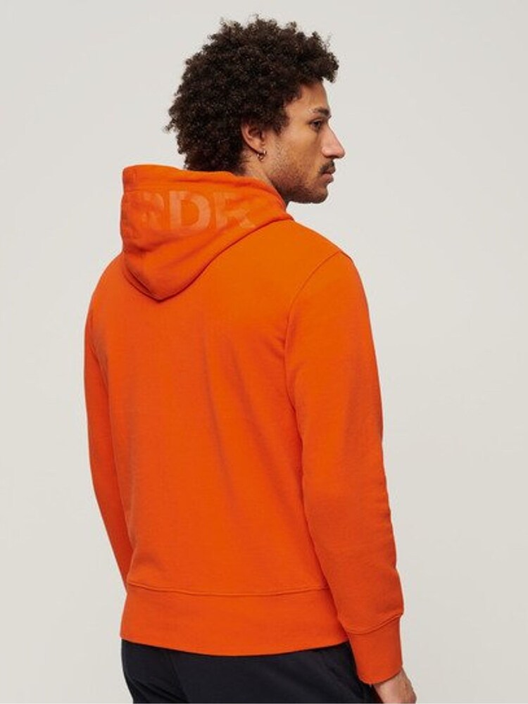 Sudadera deportiva con capucha de corte ancho con logo en color crema de Superdry - Imagen 2 de 6