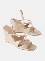 Mint Velvet Gold Leather Espadrilles - Image 4 of 4