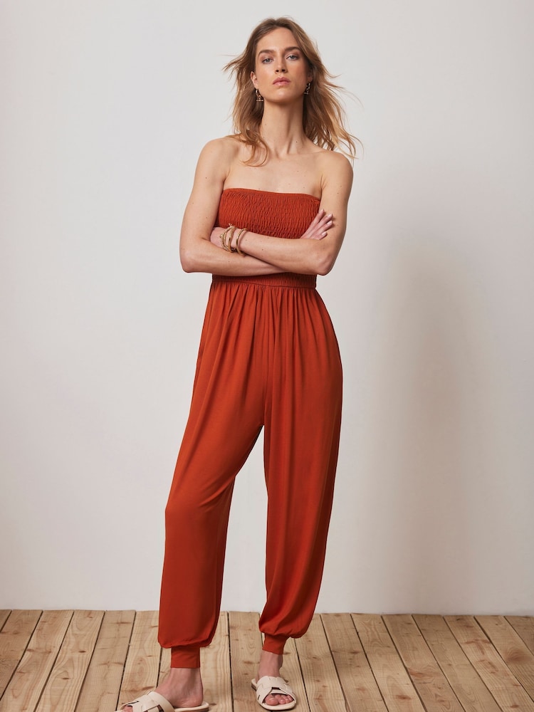 Mint Velvet Brown Jersey Bandeau Jumpsuit - Image 2 of 4