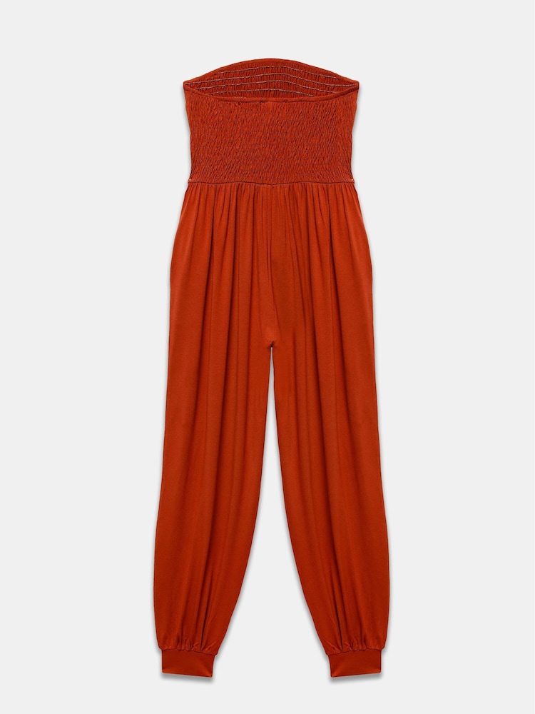 Mint Velvet Brown Jersey Bandeau Jumpsuit - Image 4 of 4