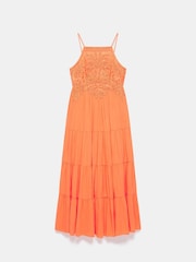 Mint Velvet Brown Embroidered Halter Maxi Dress - Image 6 of 8