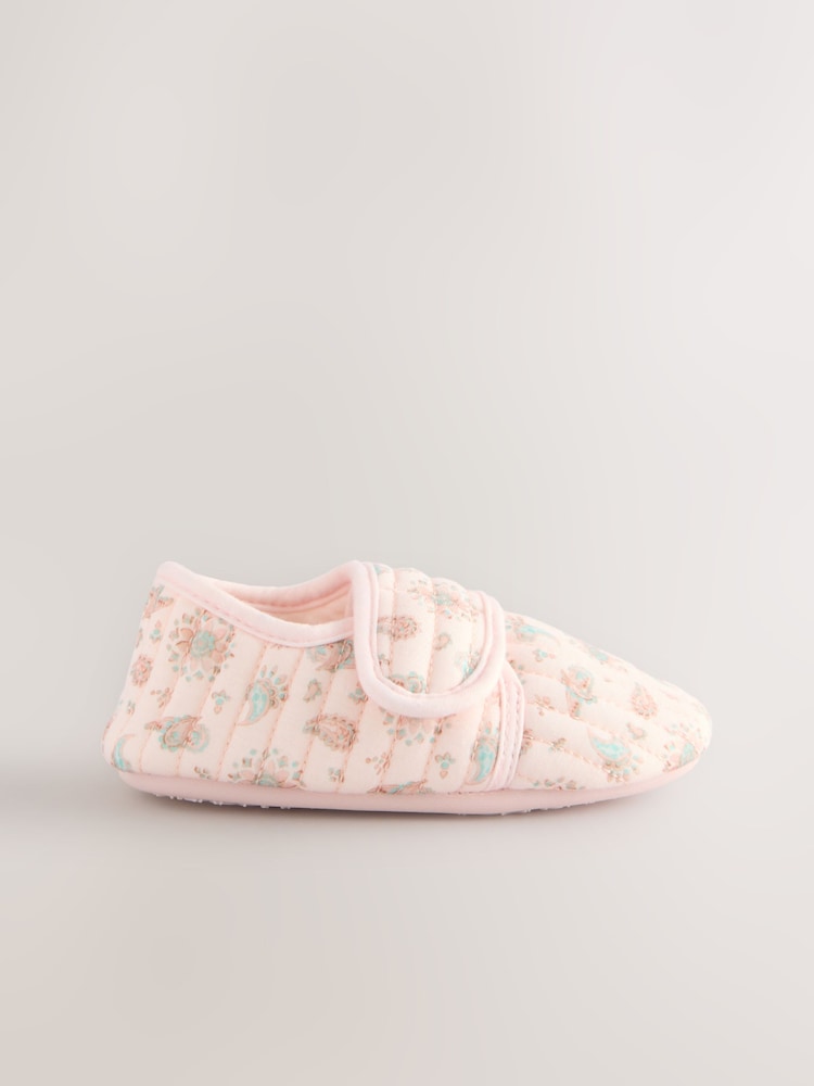 Paisley-Muster, Rosa - Hausschuhe mit Klettverschluss - Bild 2 von 4 Paisley-Muster, Rosa - Hausschuhe mit Klettverschluss - Bild 2 von 4