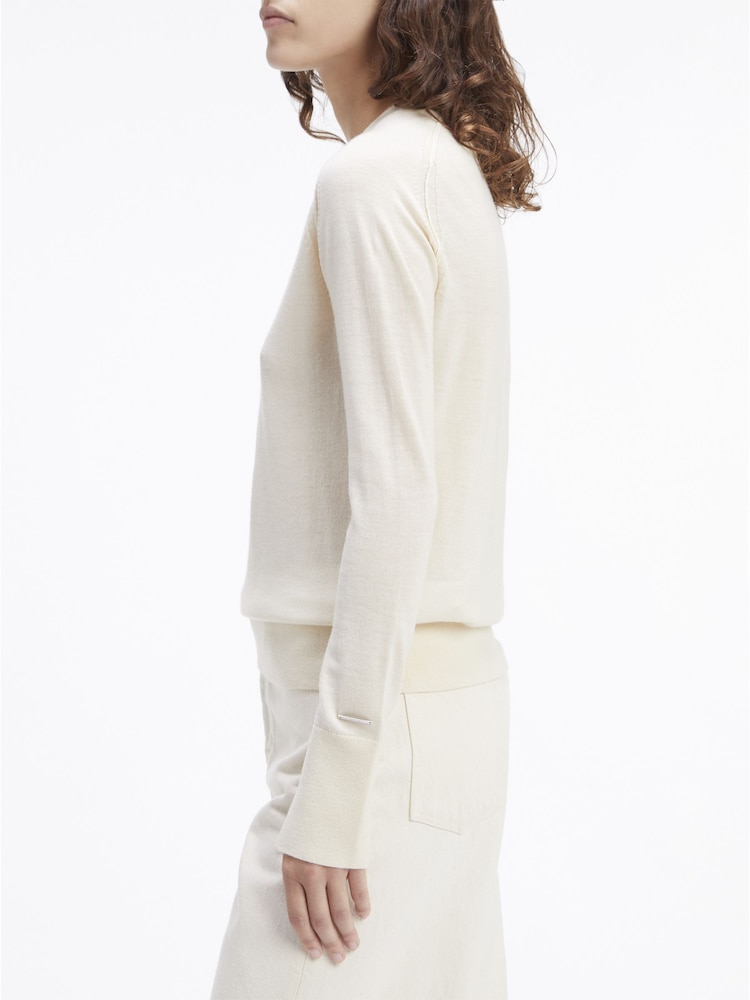 Calvin Klein Nude Merino Wool Crew Neck Sweater - Image 2 of 6