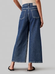 Calvin Klein Blue High-Rise Wide Ankle-Length Bootcut Jeans - Image 3 of 4