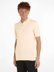 Calvin Klein White Cotton Silk Polo Shirt - Image 1 of 6