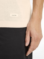 Calvin Klein White Cotton Silk Polo Shirt - Image 3 of 6