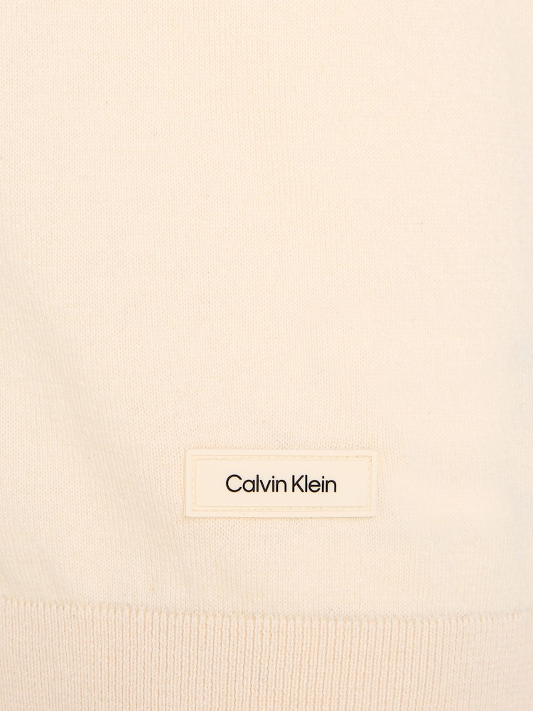 Calvin Klein White Cotton Silk Polo Shirt - Image 6 of 6