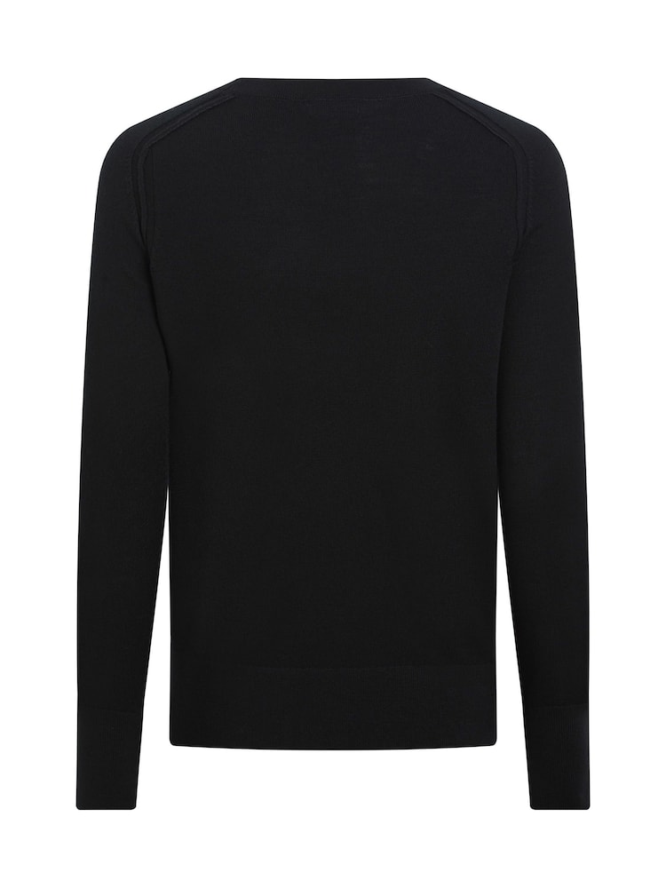 Calvin Klein Black Merino Wool Crew Neck Sweater - Image 2 of 3