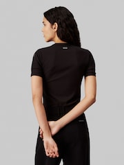 Calvin Klein Black Modal Ribbed Slit Detail T-Shirt - Image 4 of 5
