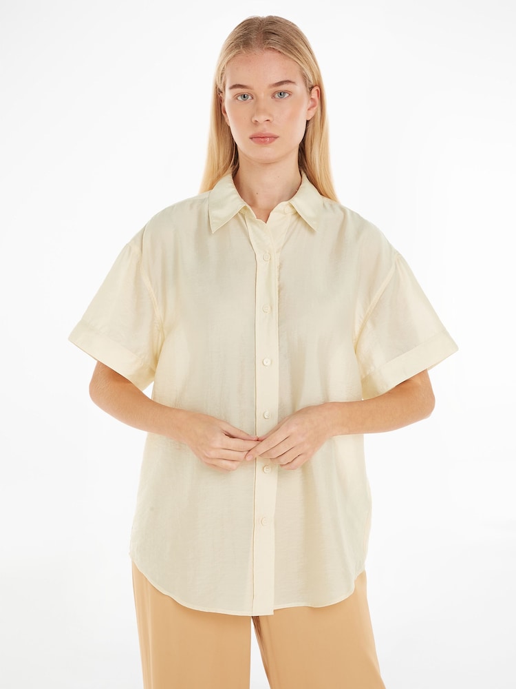 Calvin Klein Nude TENCEL™ Relaxed Shirt - Image 1 of 6 Calvin Klein Nude TENCEL™ Relaxed Shirt - Image 1 of 6