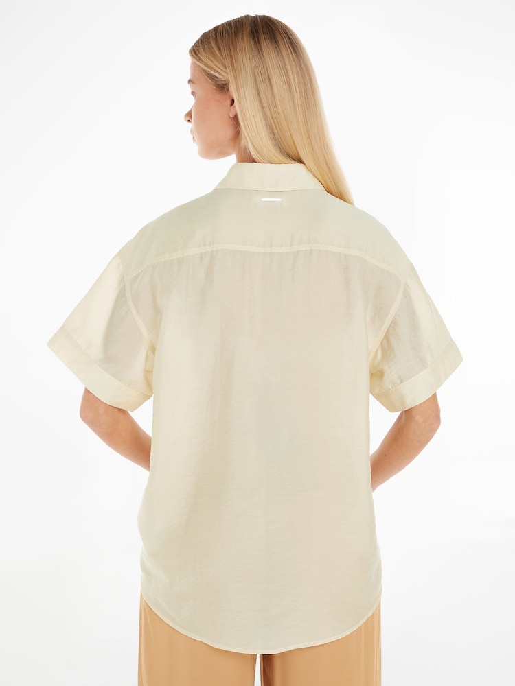 Calvin Klein Nude TENCEL™ Relaxed Shirt - Image 2 of 6 Calvin Klein Nude TENCEL™ Relaxed Shirt - Image 2 of 6