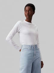 Calvin Klein White Slim Fit Nano Logo T-Shirt - Image 1 of 5
