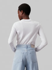 Calvin Klein White Slim Fit Nano Logo T-Shirt - Image 2 of 5