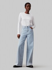 Calvin Klein White Slim Fit Nano Logo T-Shirt - Image 3 of 5