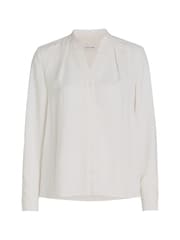 Calvin Klein Natural Collarless Long Sleeved Blouse - Image 5 of 5
