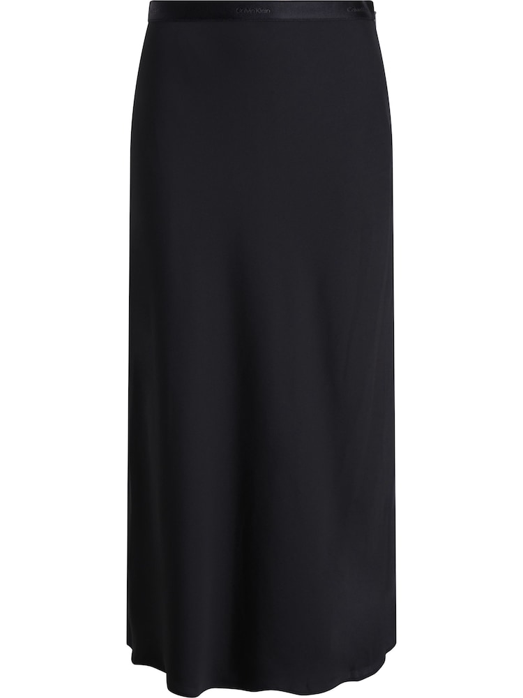 Calvin Klein Black Recycled Bias Cut Midi Skirt - Image 1 of 3