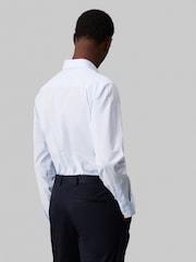 Calvin Klein Blue Slim Fit Poplin Stretch Shirt - Image 2 of 6