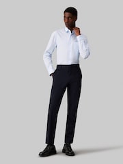 Calvin Klein Blue Slim Fit Poplin Stretch Shirt - Image 3 of 6