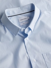 Calvin Klein Blue Slim Fit Poplin Stretch Shirt - Image 6 of 6