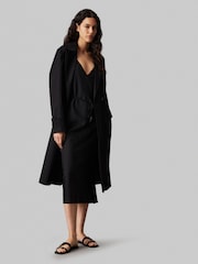 Calvin Klein Black Recycled Midi Slip Dress - Image 1 of 6